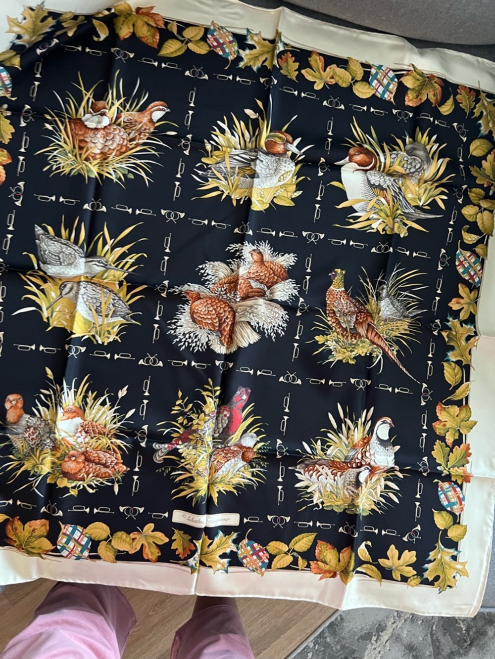 SALVATORE FERRAGAMO “Birds of a Feather” Silk Scarf - Picture 7 of 14